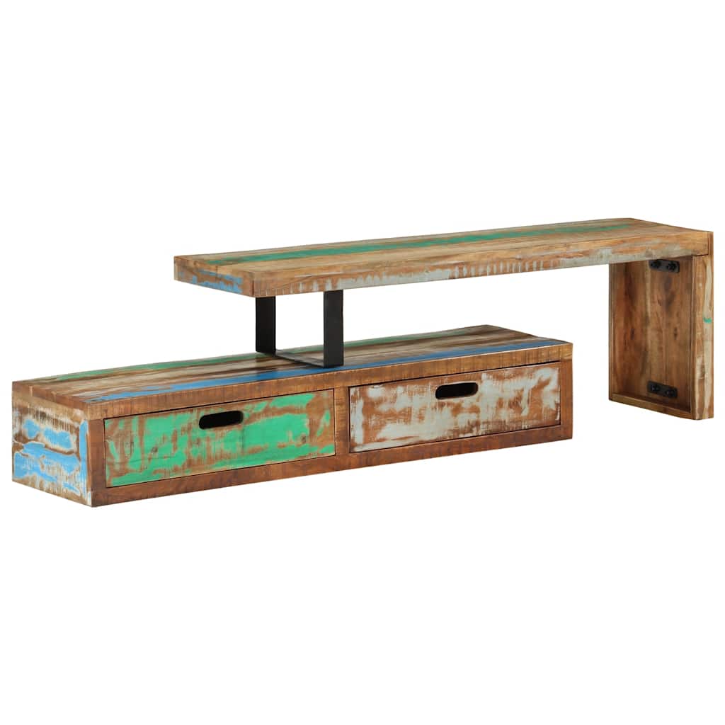TV cabinet, (118-200) x 30 x 40 cm, solid reclaimed wood