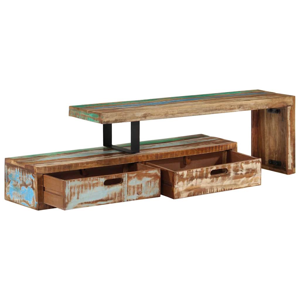 TV cabinet, (118-200) x 30 x 40 cm, solid reclaimed wood