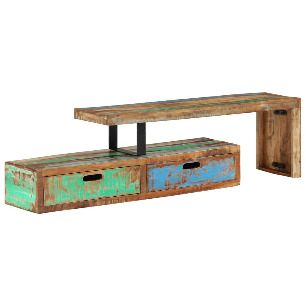 TV cabinet, (118-200) x 30 x 40 cm, solid reclaimed wood