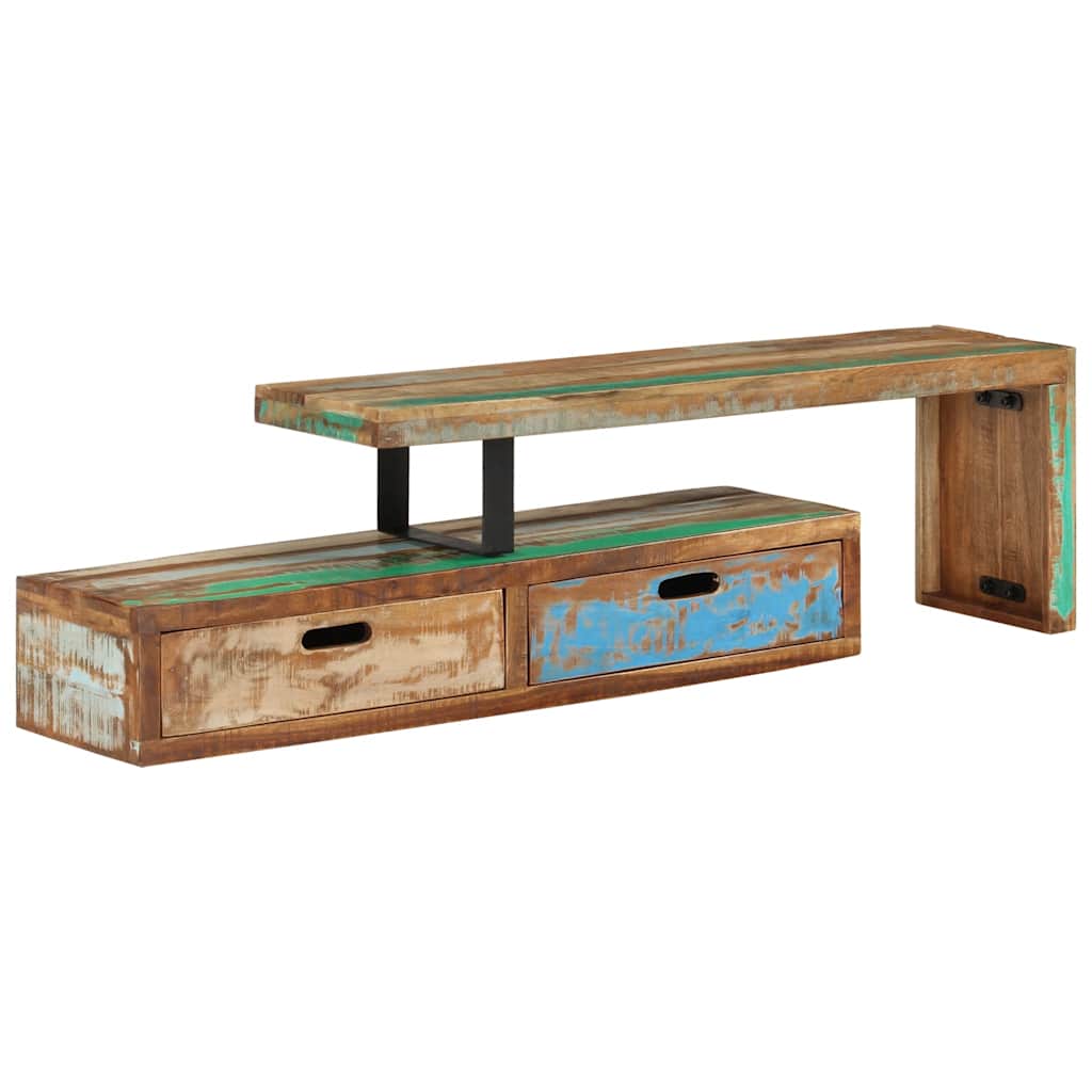 TV cabinet, (118-200) x 30 x 40 cm, solid reclaimed wood