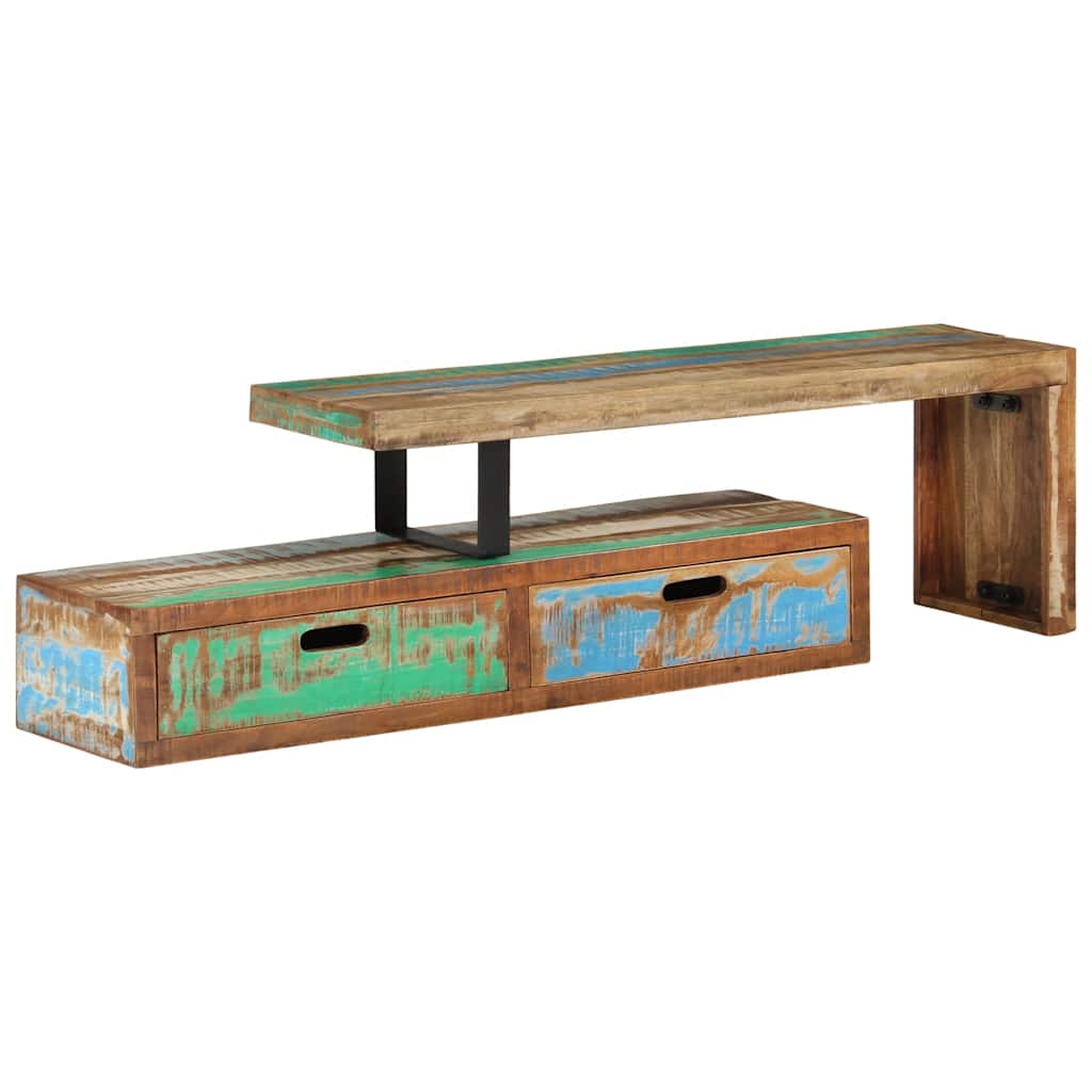 TV cabinet, (118-200) x 30 x 40 cm, solid reclaimed wood