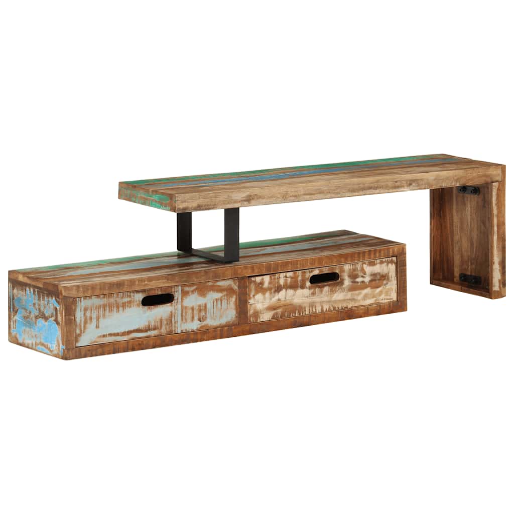 TV cabinet, (118-200) x 30 x 40 cm, solid reclaimed wood