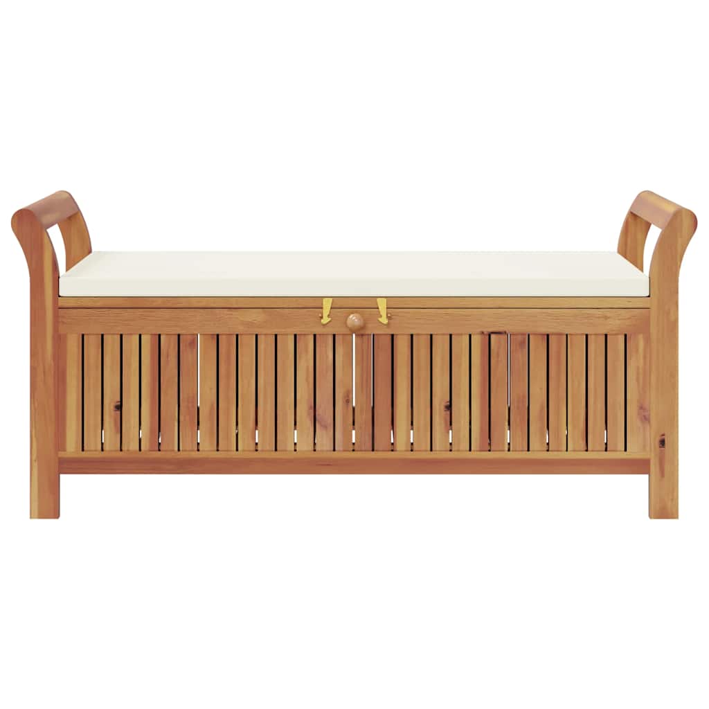 Sodo suoliukas-daiktadėžė su pagalvėle, 126cm, akacijos masyvas
