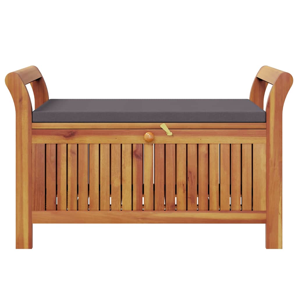 Garden Storage Bench with Cushion, 91cm, Solid Acacia Wood