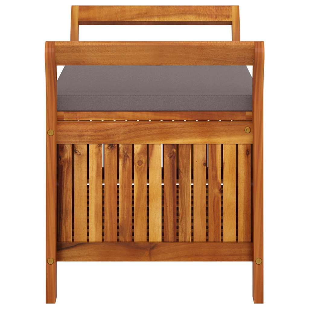 Garden Storage Bench with Cushion, 91cm, Solid Acacia Wood