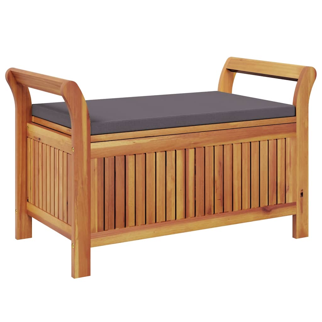Garden Storage Bench with Cushion, 91cm, Solid Acacia Wood