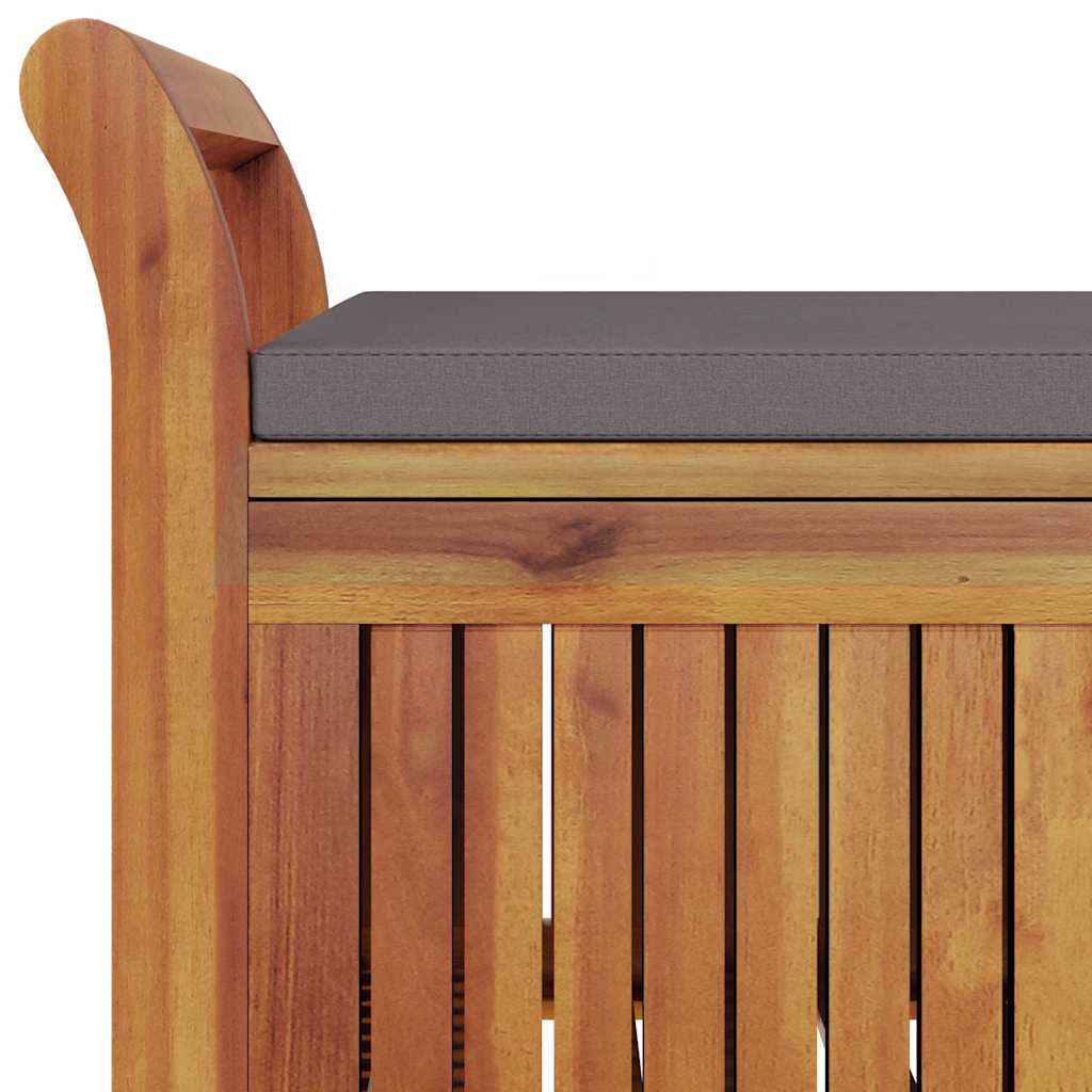 Garden Storage Bench with Cushion, 91cm, Solid Acacia Wood