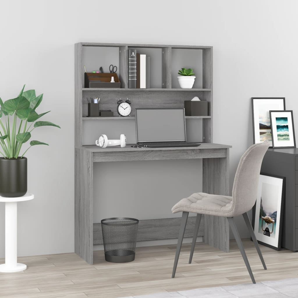 Desk, grey oak, 102x45x148cm, wood