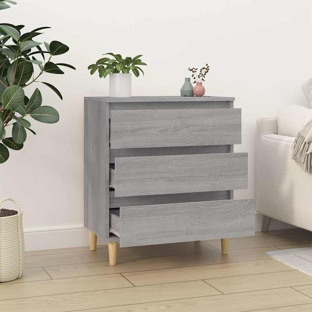 Side cabinet, grey oak, 60x35x70cm, engineered wood