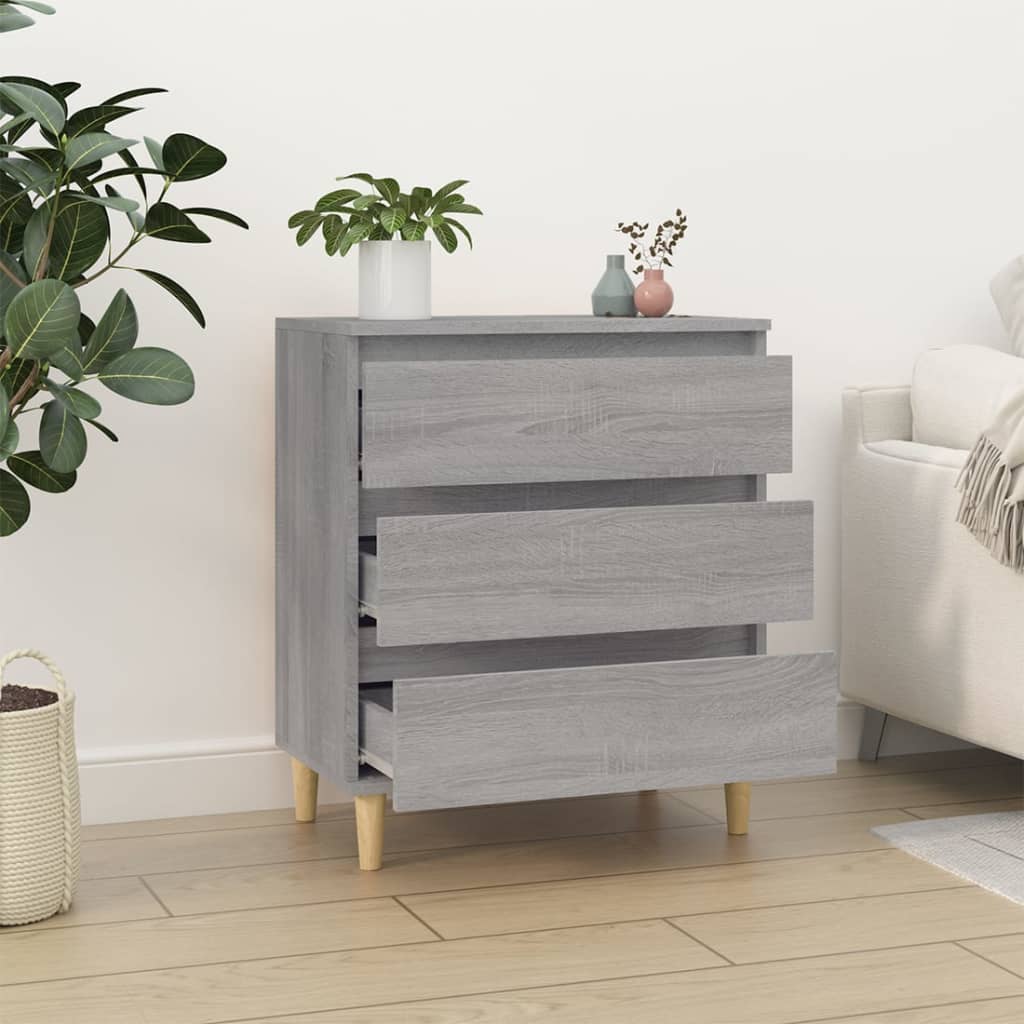 Side cabinet, grey oak, 60x35x70cm, engineered wood