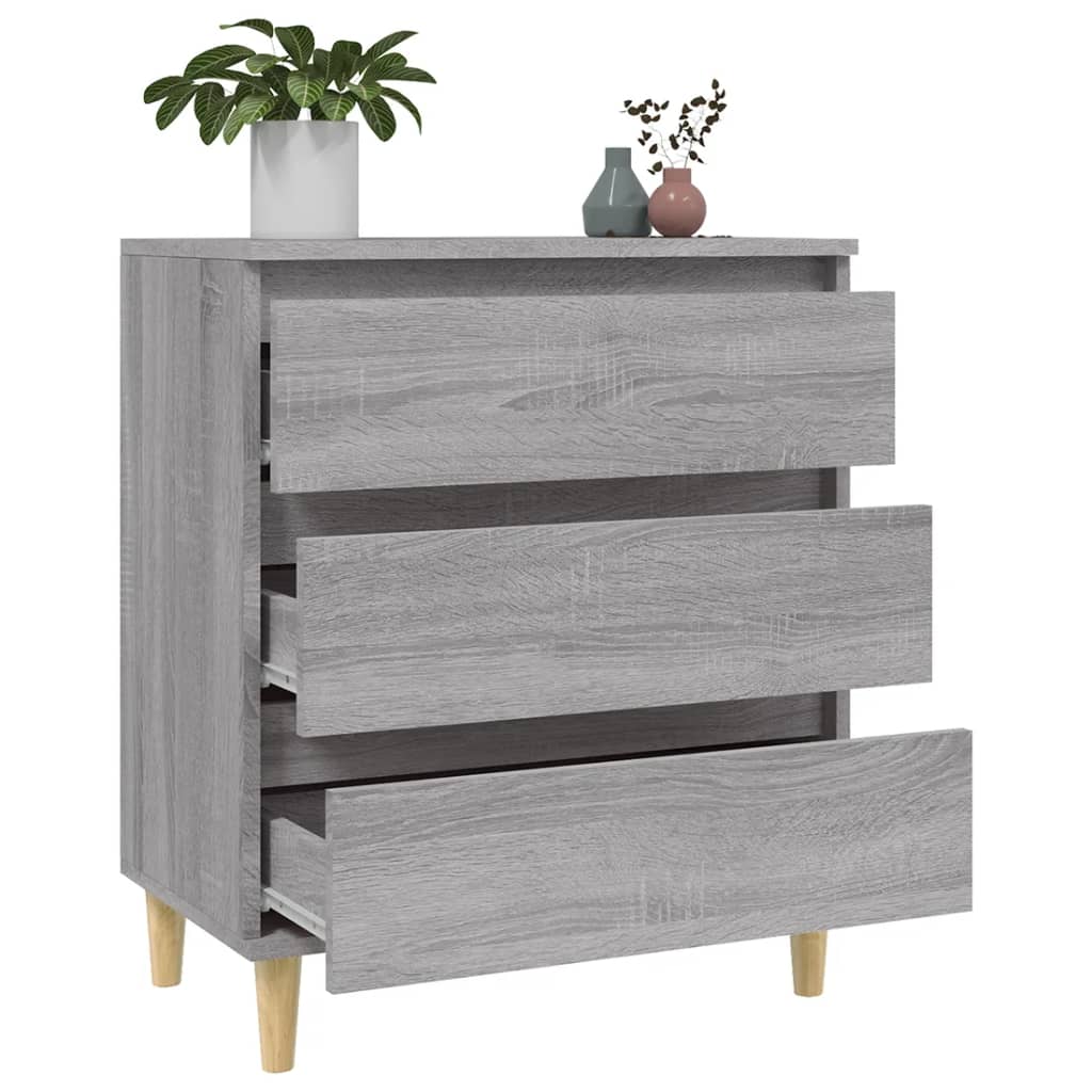 Side cabinet, grey oak, 60x35x70cm, engineered wood