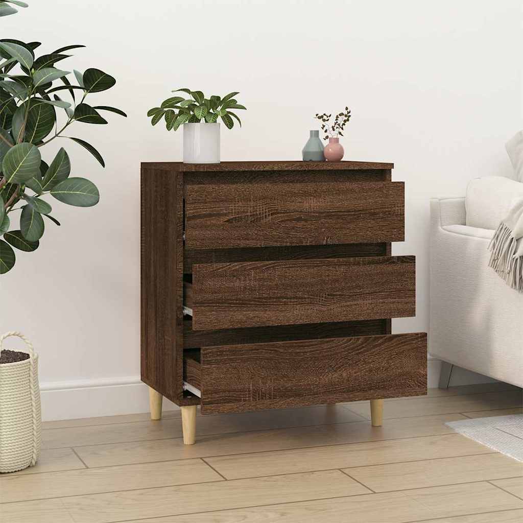 Side cabinet, brown oak, 60x35x70cm, engineered wood