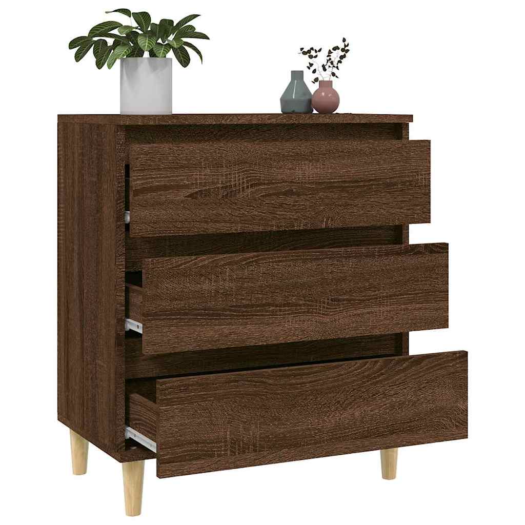 Side cabinet, brown oak, 60x35x70cm, engineered wood
