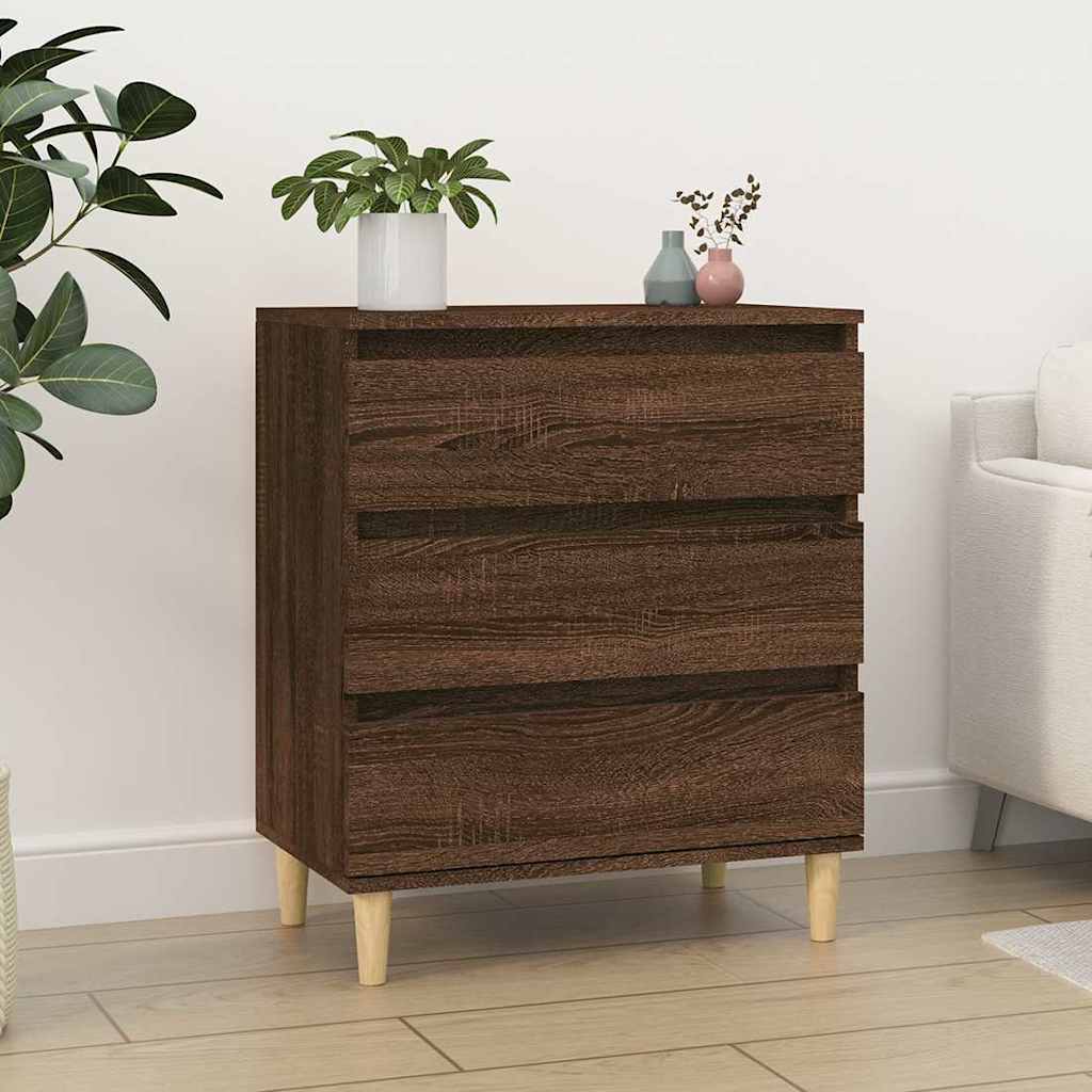 Side cabinet, brown oak, 60x35x70cm, engineered wood
