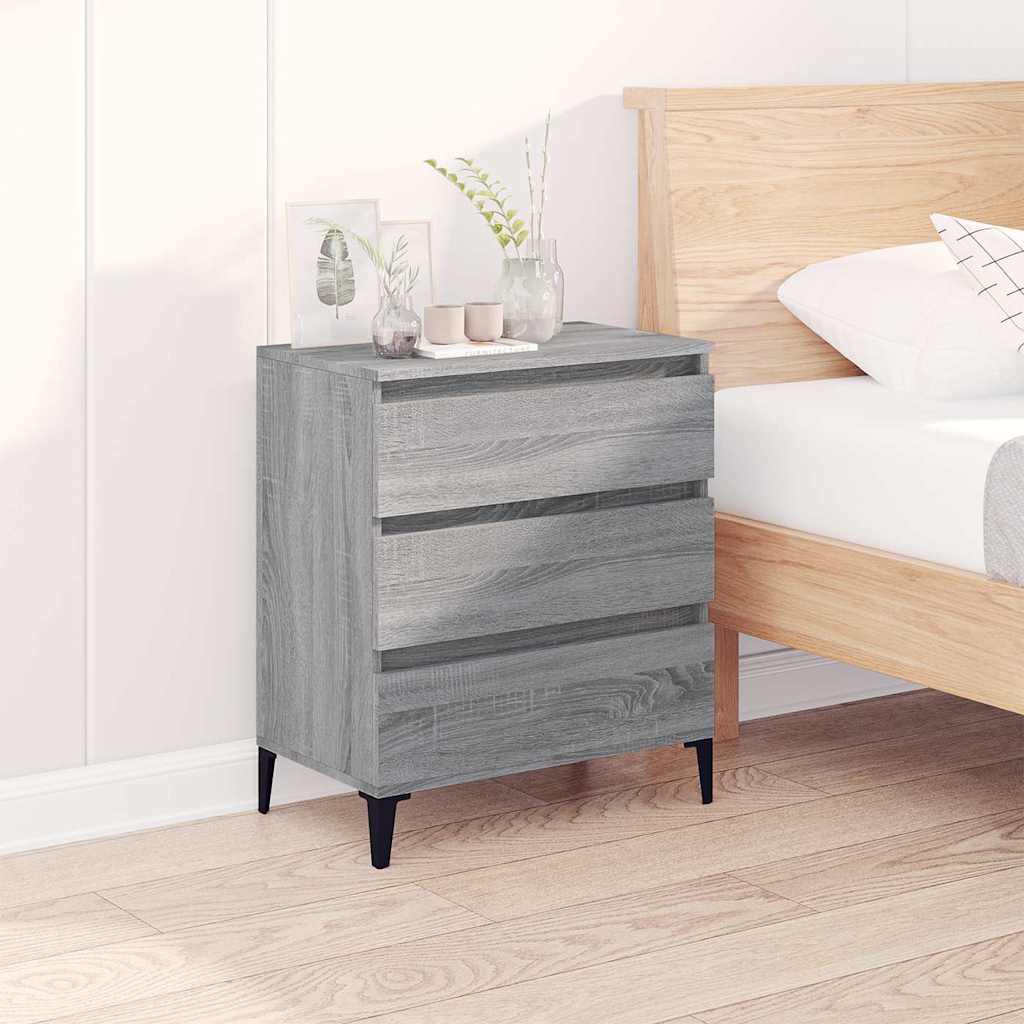 Side cabinet, grey oak, 60x35x70cm, engineered wood