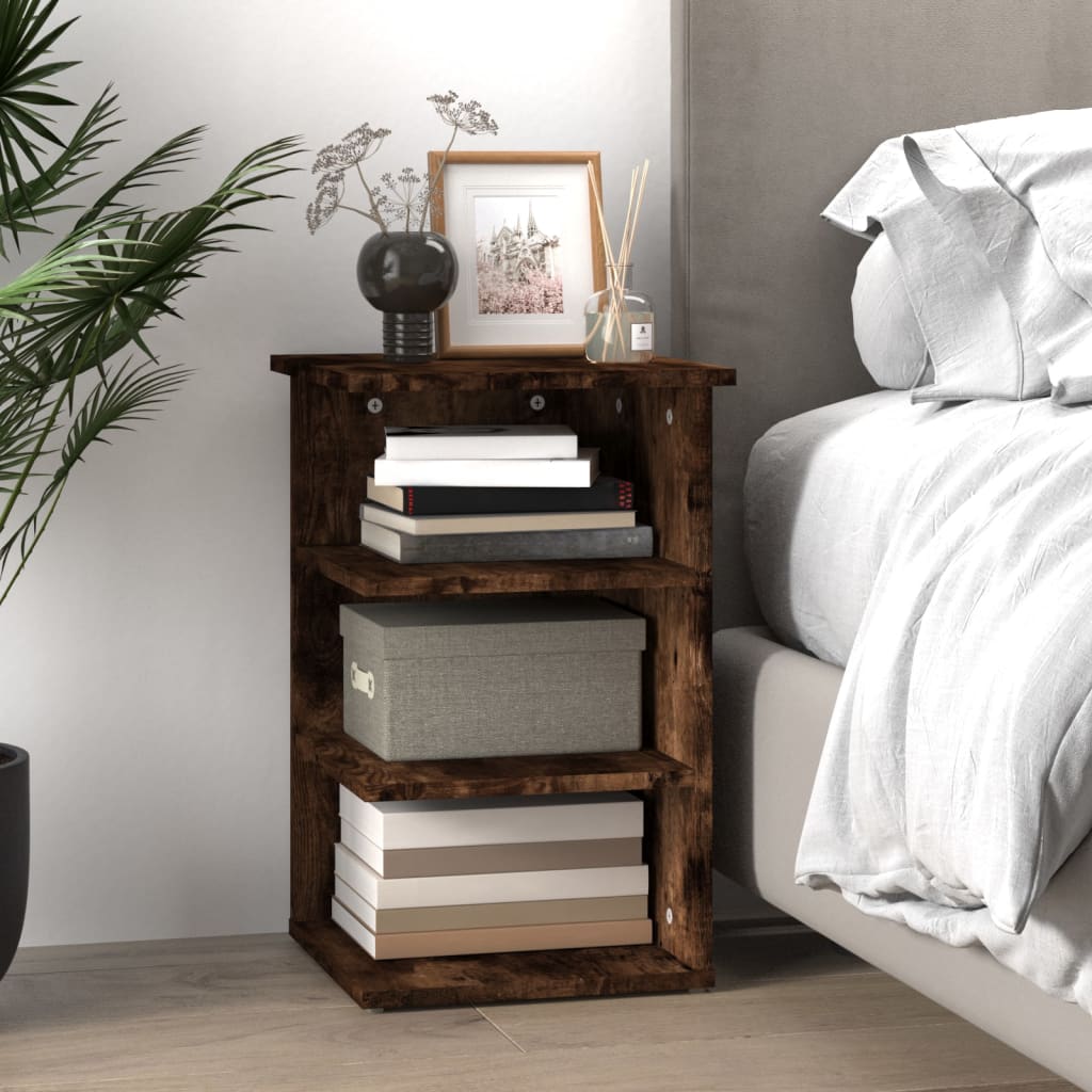 Side cabinet, smoked oak, 35x35x55cm, engineered wood