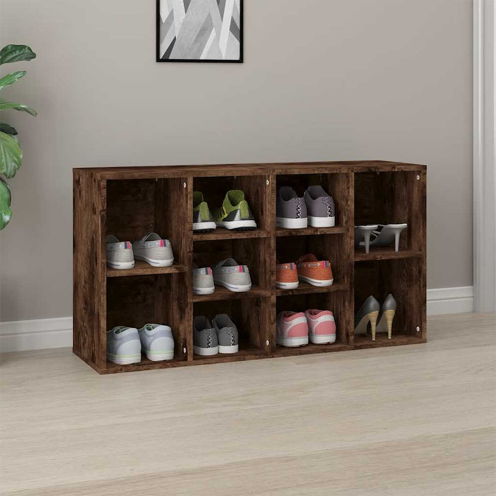 Shoe bench, smoked oak, 103x30x55cm, treated wood
