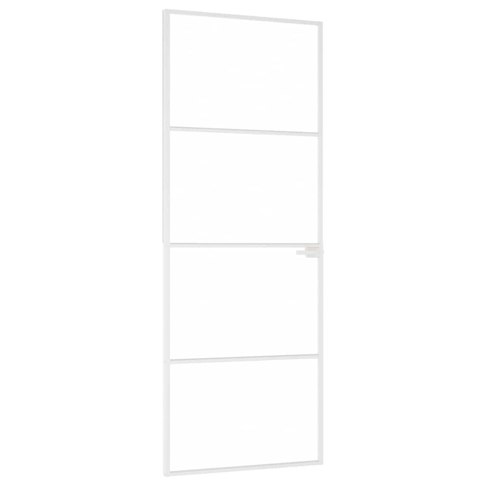 Vidaus durys, baltos, 76x201,5cm, grūdintas stiklas/aliuminis