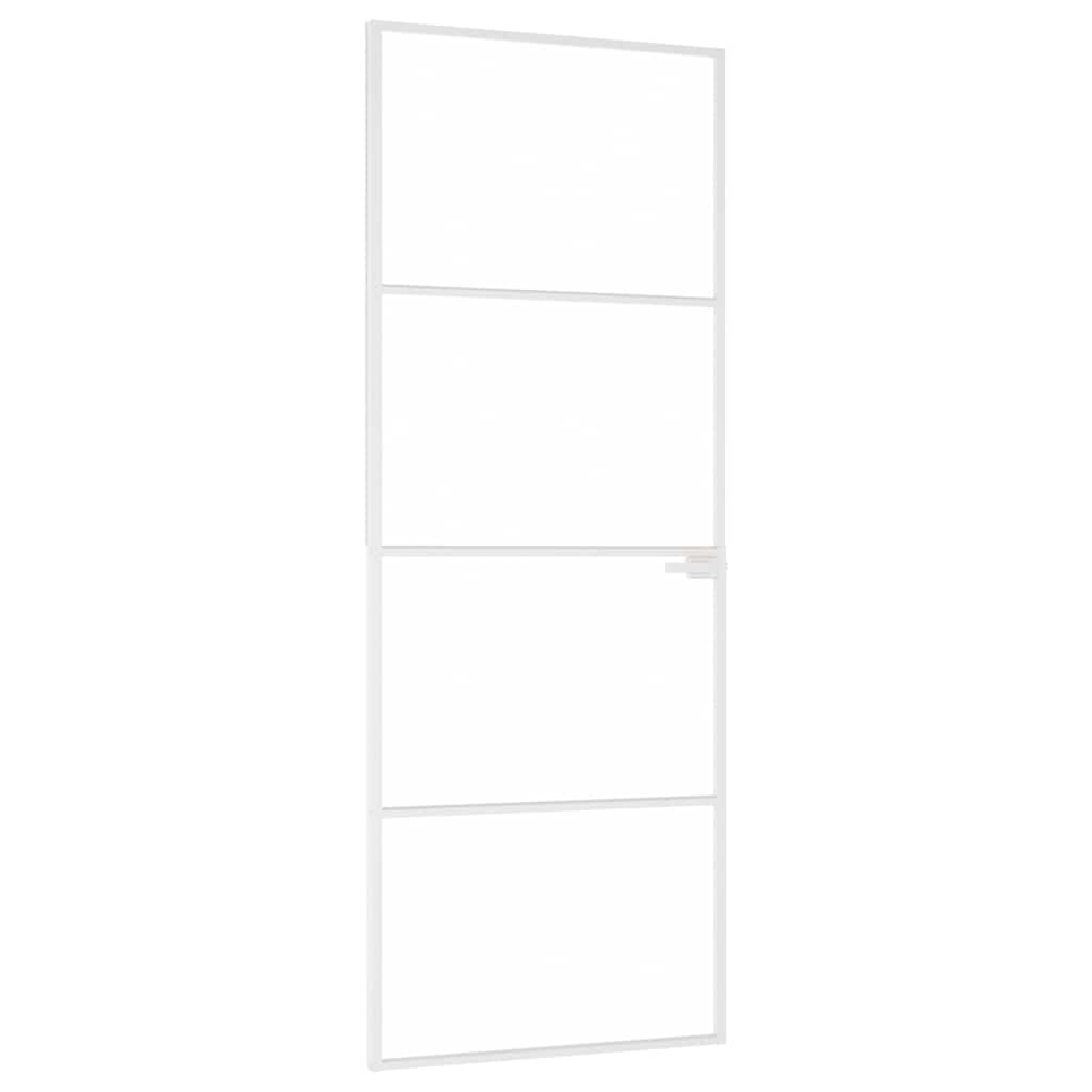 Vidaus durys, baltos, 76x201,5cm, grūdintas stiklas/aliuminis
