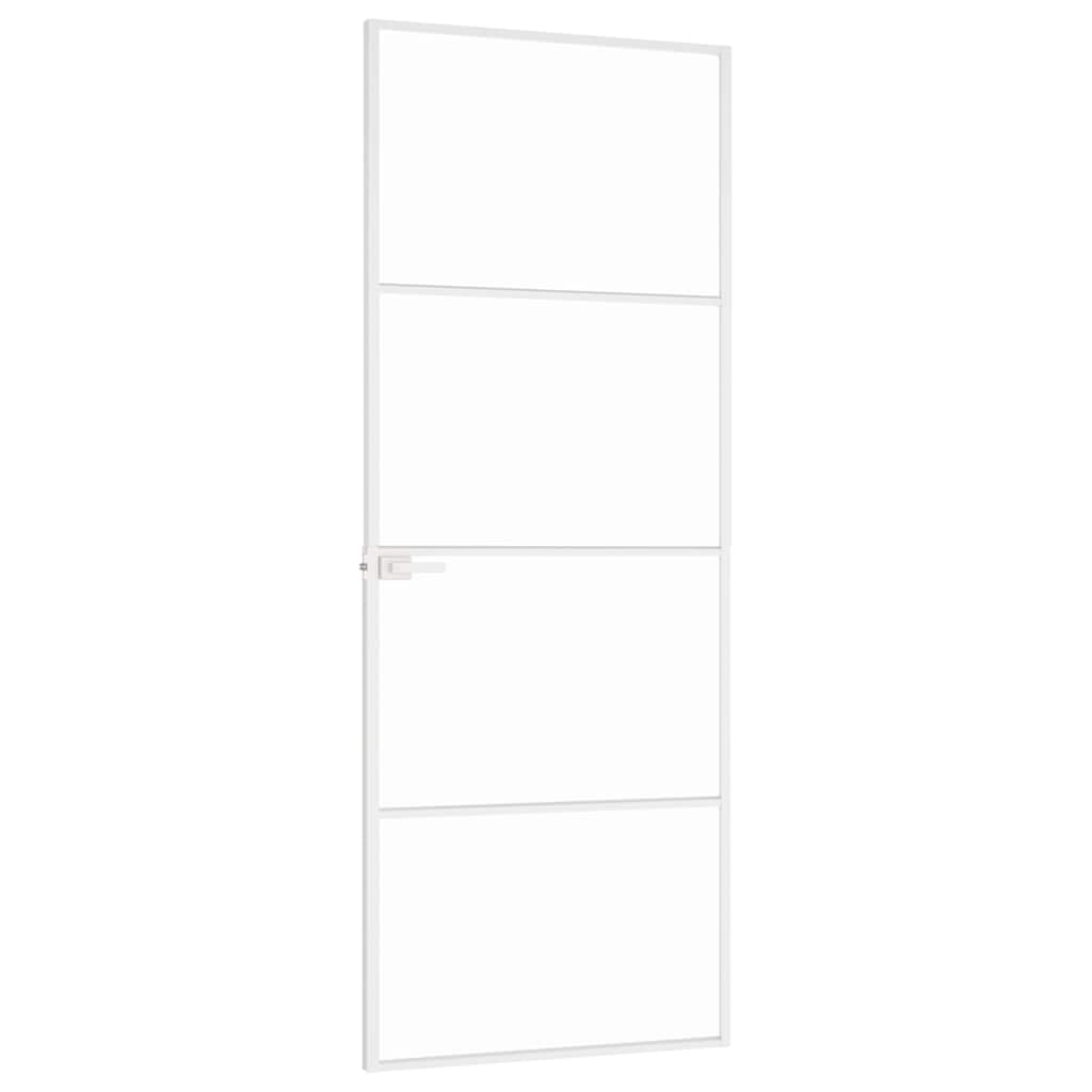 Vidaus durys, baltos, 76x201,5cm, grūdintas stiklas/aliuminis