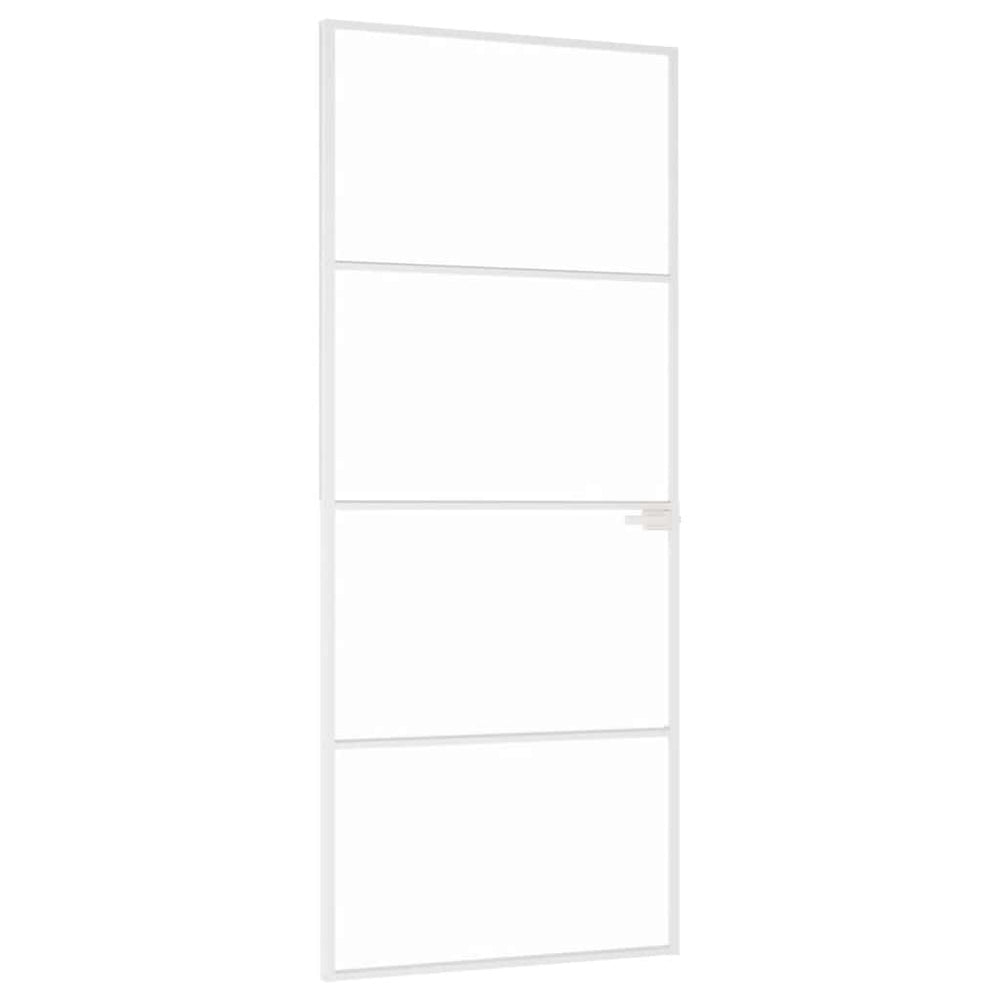 Vidaus durys, baltos, 83x201,5cm, grūdintas stiklas/aliuminis