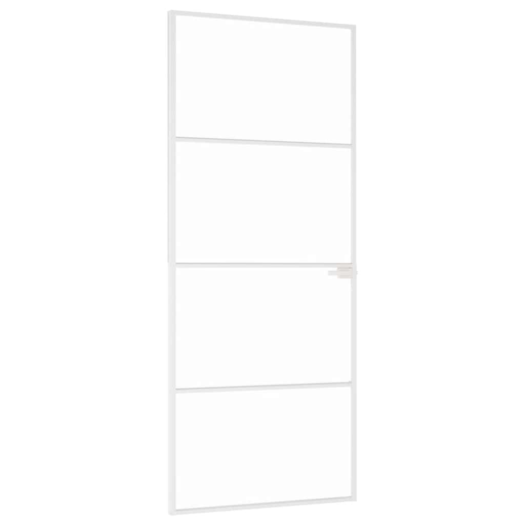Vidaus durys, baltos, 83x201,5cm, grūdintas stiklas/aliuminis