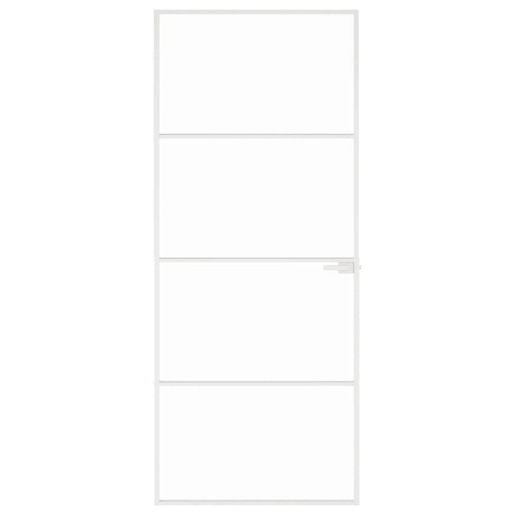 Vidaus durys, baltos, 83x201,5cm, grūdintas stiklas/aliuminis