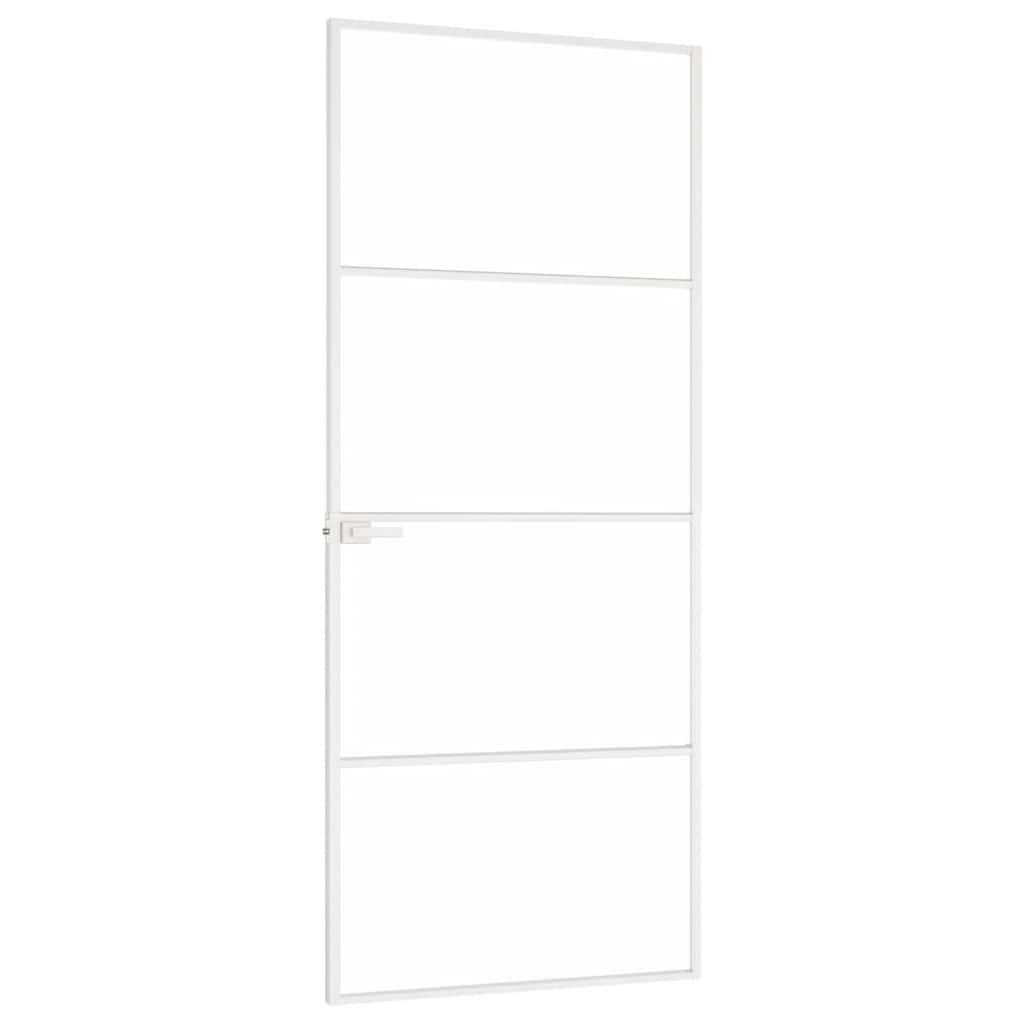 Vidaus durys, baltos, 83x201,5cm, grūdintas stiklas/aliuminis