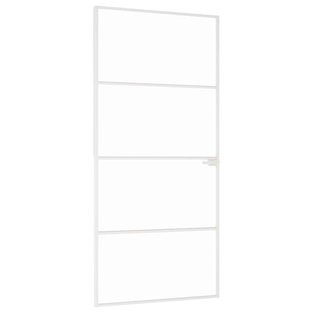 Vidaus durys, baltos, 93x201,5cm, grūdintas stiklas/aliuminis