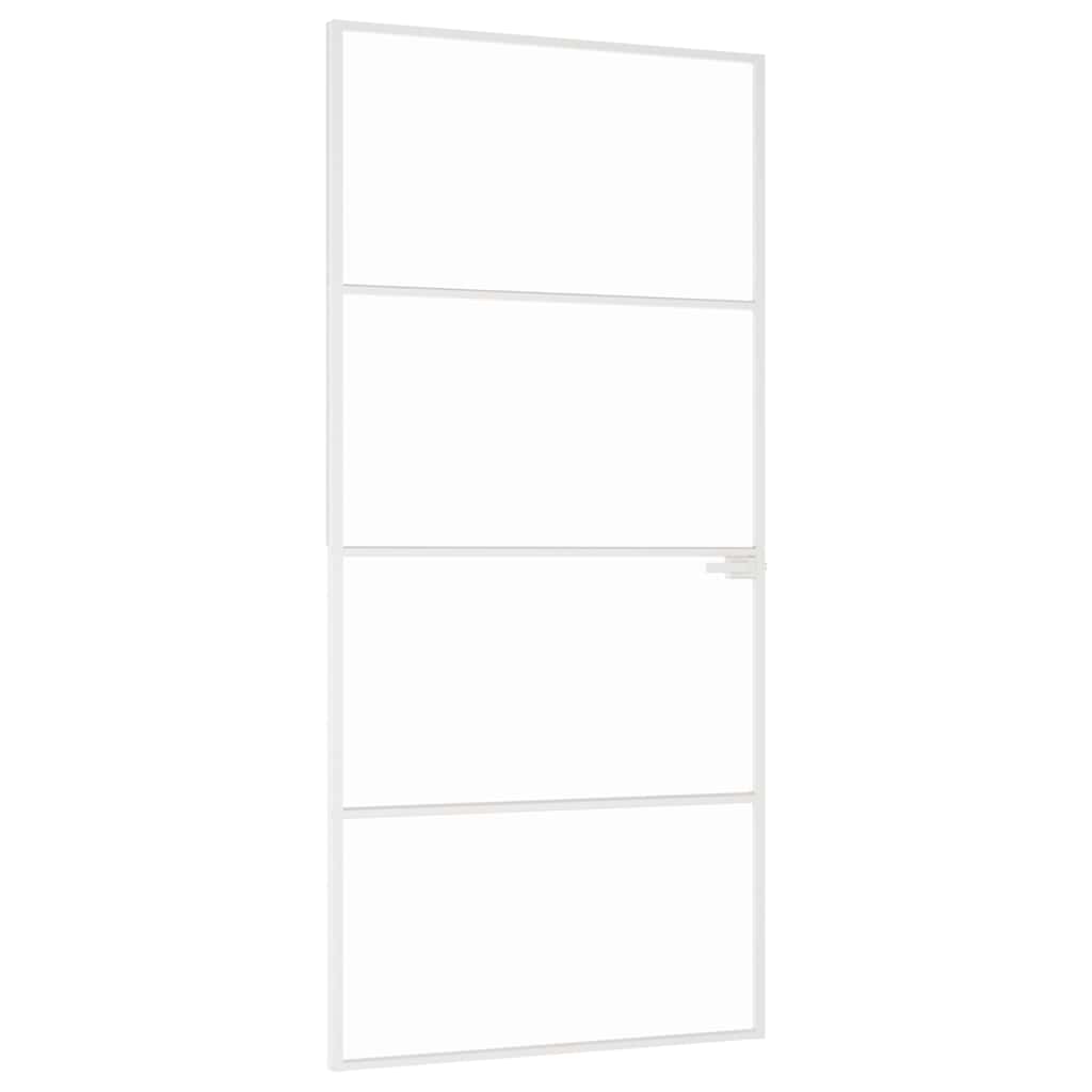 Vidaus durys, baltos, 93x201,5cm, grūdintas stiklas/aliuminis