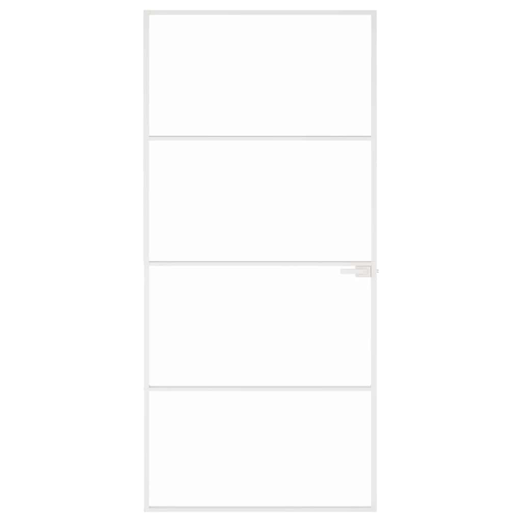 Vidaus durys, baltos, 93x201,5cm, grūdintas stiklas/aliuminis