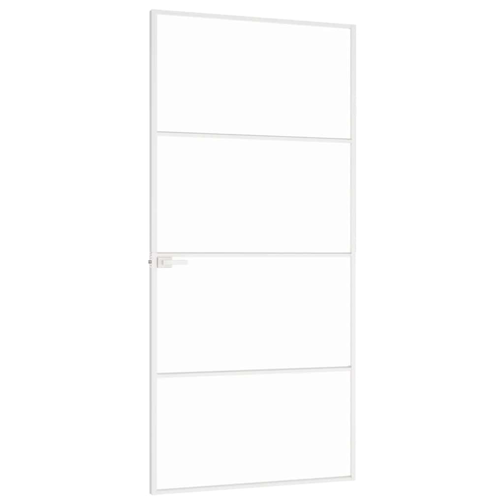 Vidaus durys, baltos, 93x201,5cm, grūdintas stiklas/aliuminis