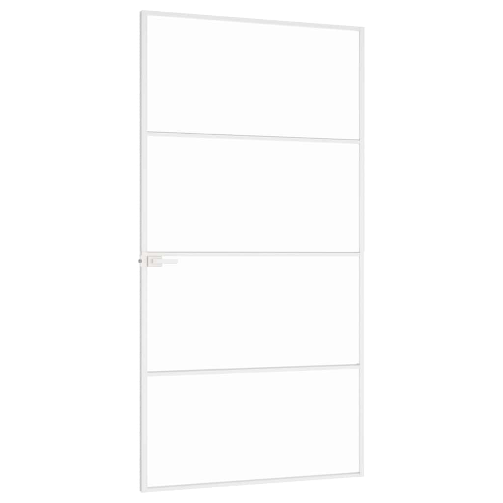 Vidaus durys, baltos, 102x201,5cm, grūdintas stiklas/aliuminis