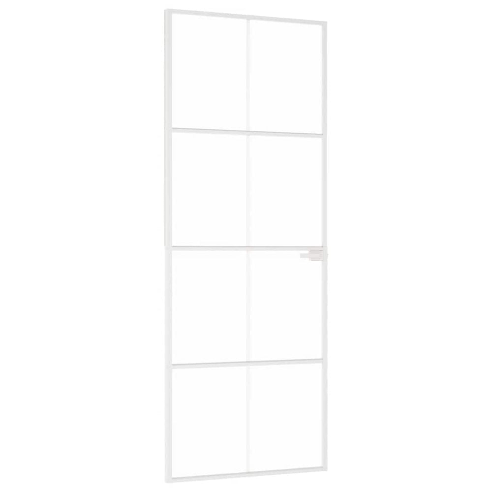 Vidaus durys, baltos, 76x201,5cm, grūdintas stiklas/aliuminis