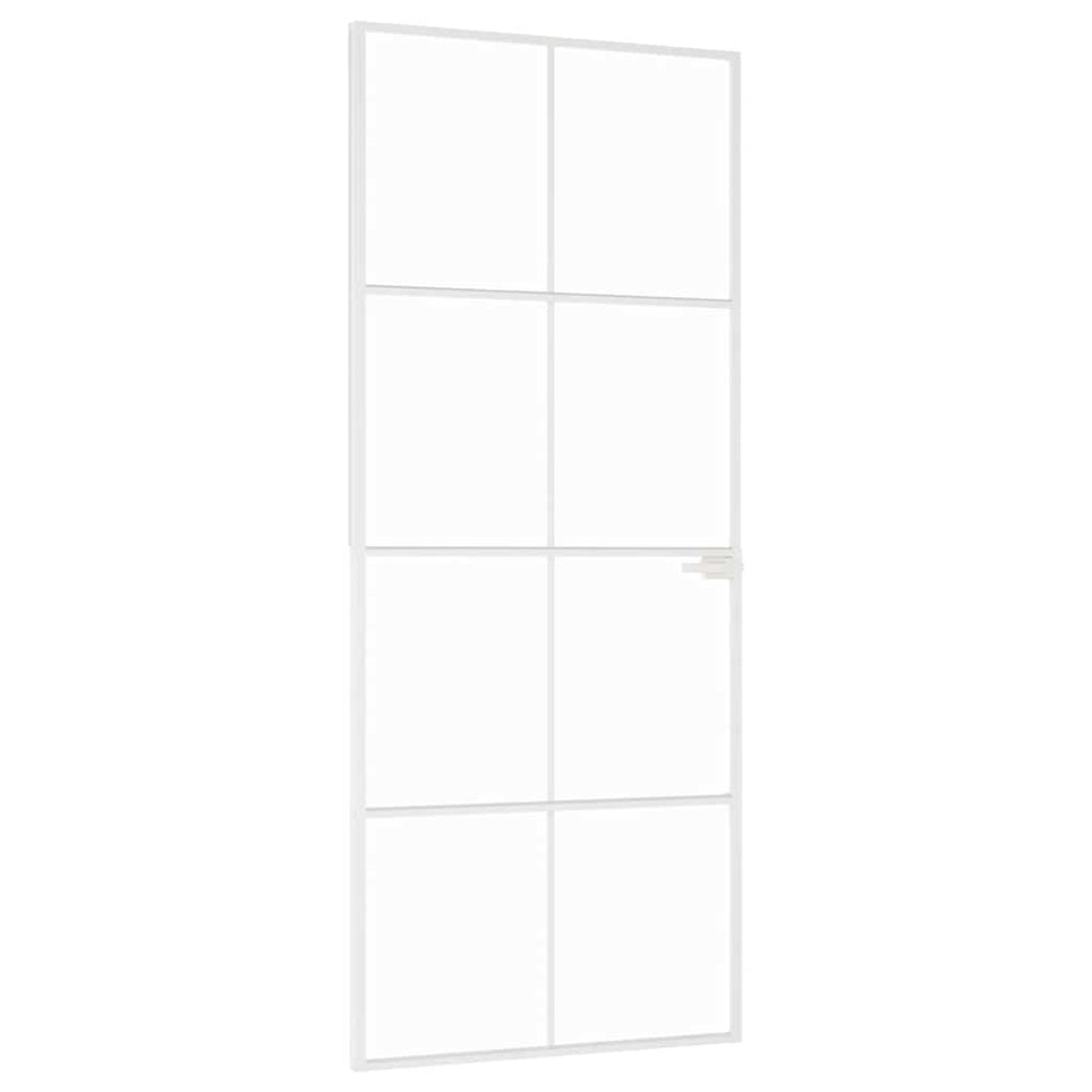 Vidaus durys, baltos, 83x201,5cm, grūdintas stiklas/aliuminis
