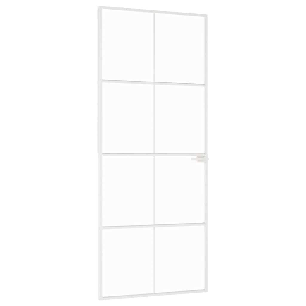 Vidaus durys, baltos, 83x201,5cm, grūdintas stiklas/aliuminis