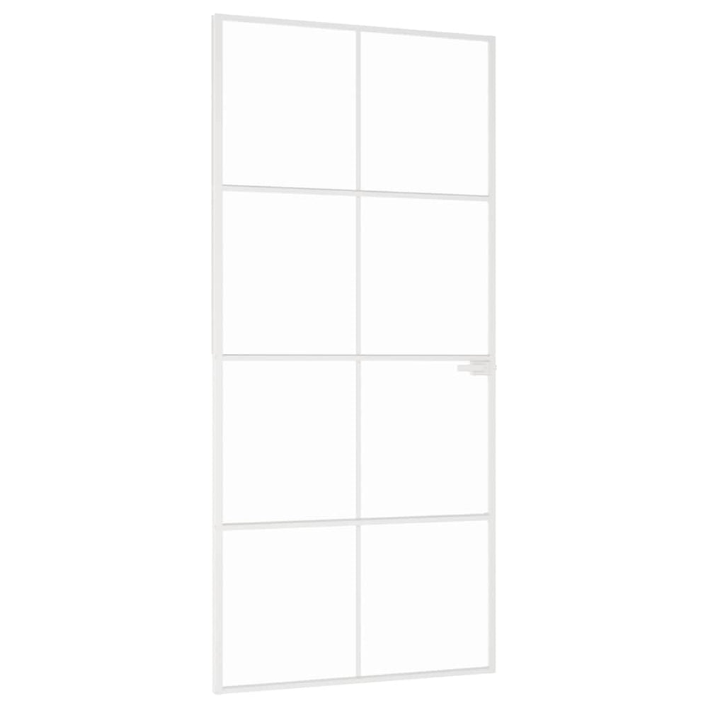Vidaus durys, baltos, 93x201,5cm, grūdintas stiklas/aliuminis