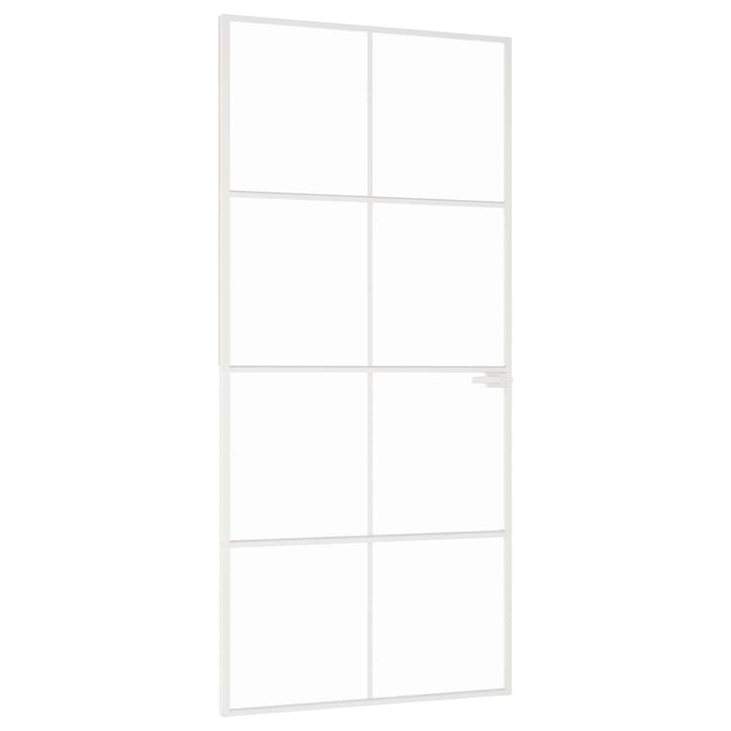 Vidaus durys, baltos, 93x201,5cm, grūdintas stiklas/aliuminis