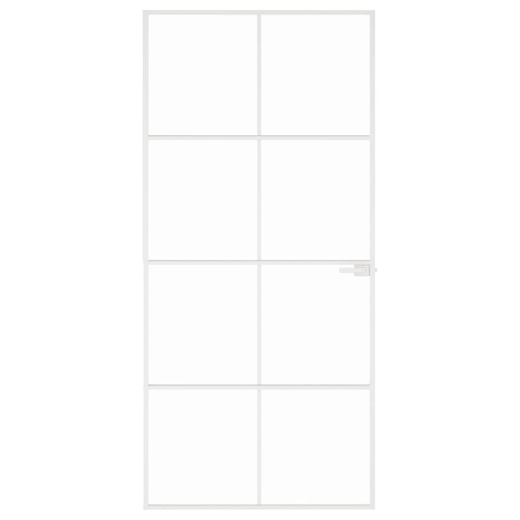 Vidaus durys, baltos, 93x201,5cm, grūdintas stiklas/aliuminis