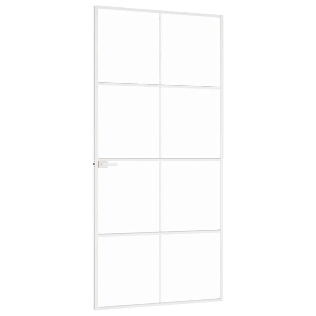Vidaus durys, baltos, 93x201,5cm, grūdintas stiklas/aliuminis