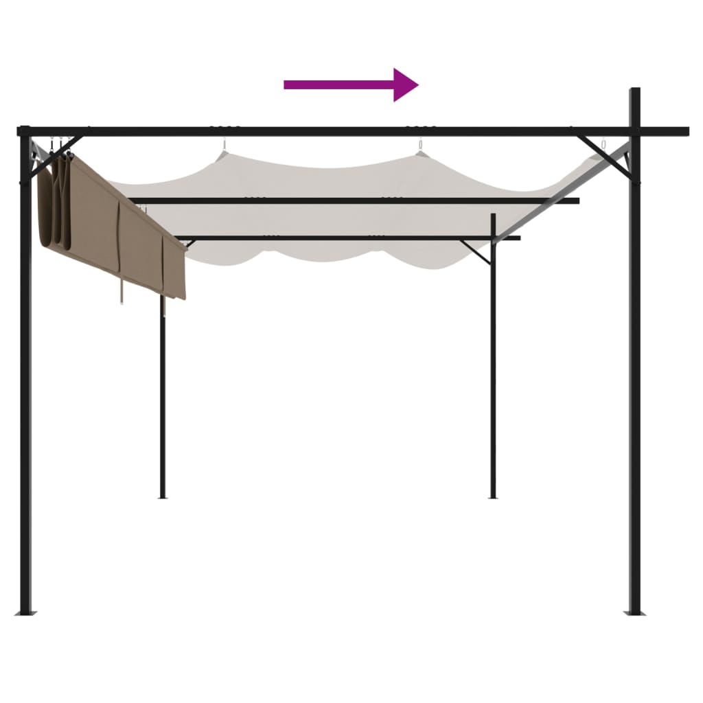Pergola QUASAR, taupe, 395x292cm