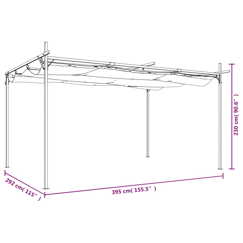 Pergola QUASAR, taupe, 395x292cm
