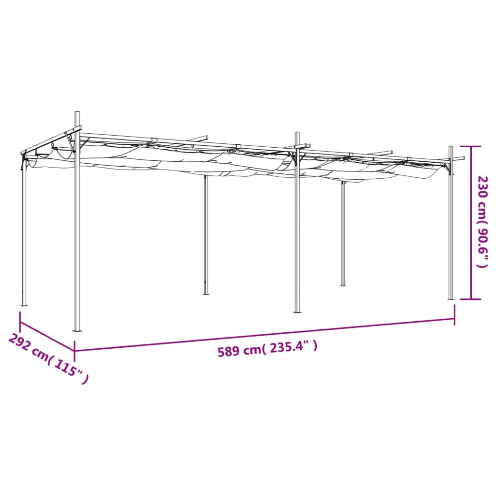 Pergola QUASAR, taupe, 589x292cm