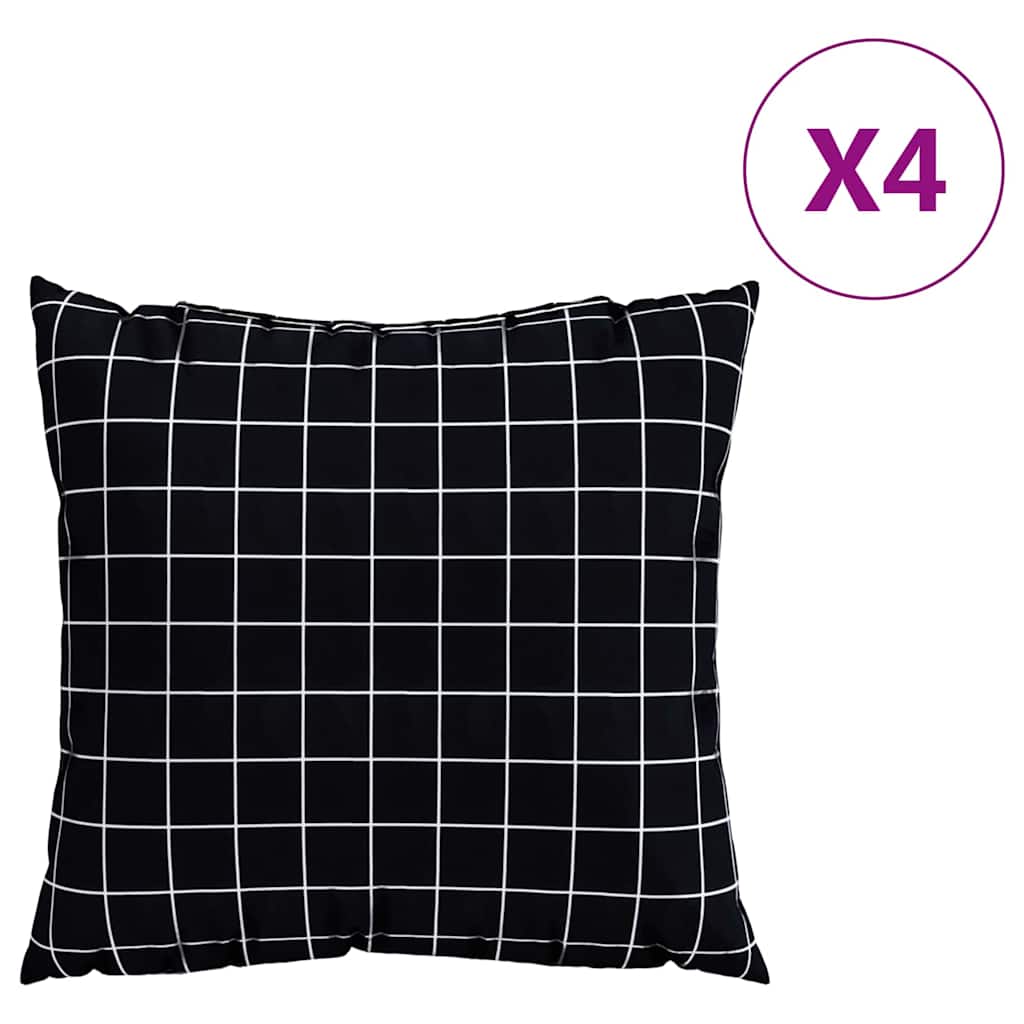 Išsklaidymo pagalvės 4 pcs Juodas raštuotas 40 x 40 cm