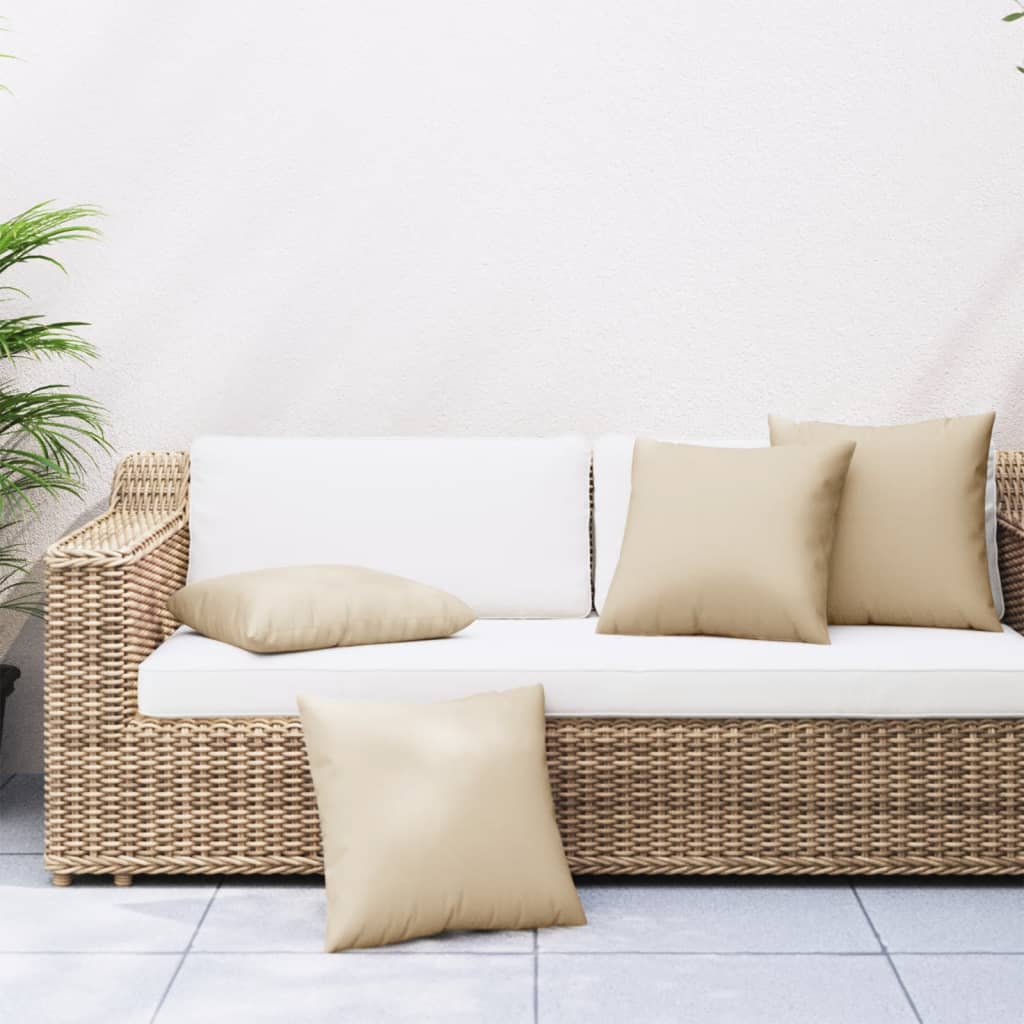 Sofa cushions, 4 pcs, beige, 50x50cm, fabric