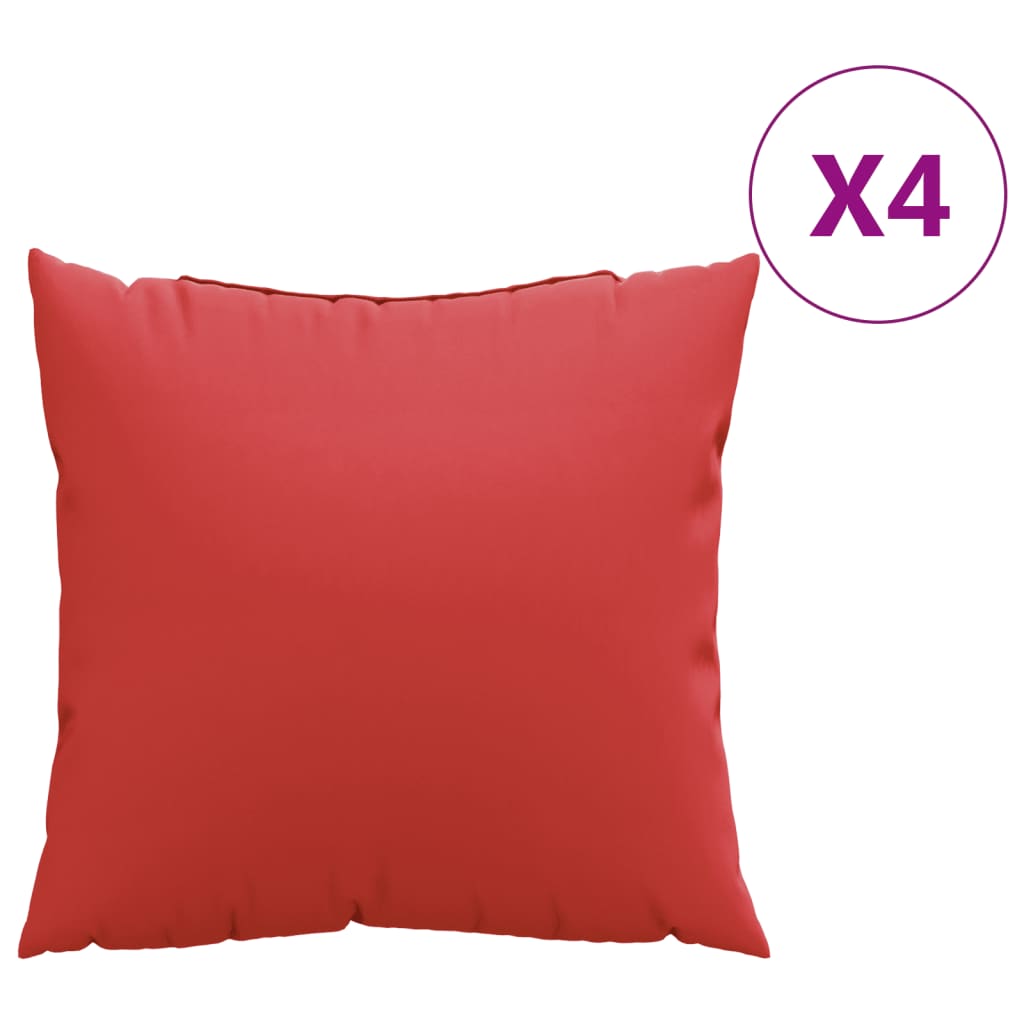 Sofa cushions, 4 pcs, red, 60x60cm, fabric