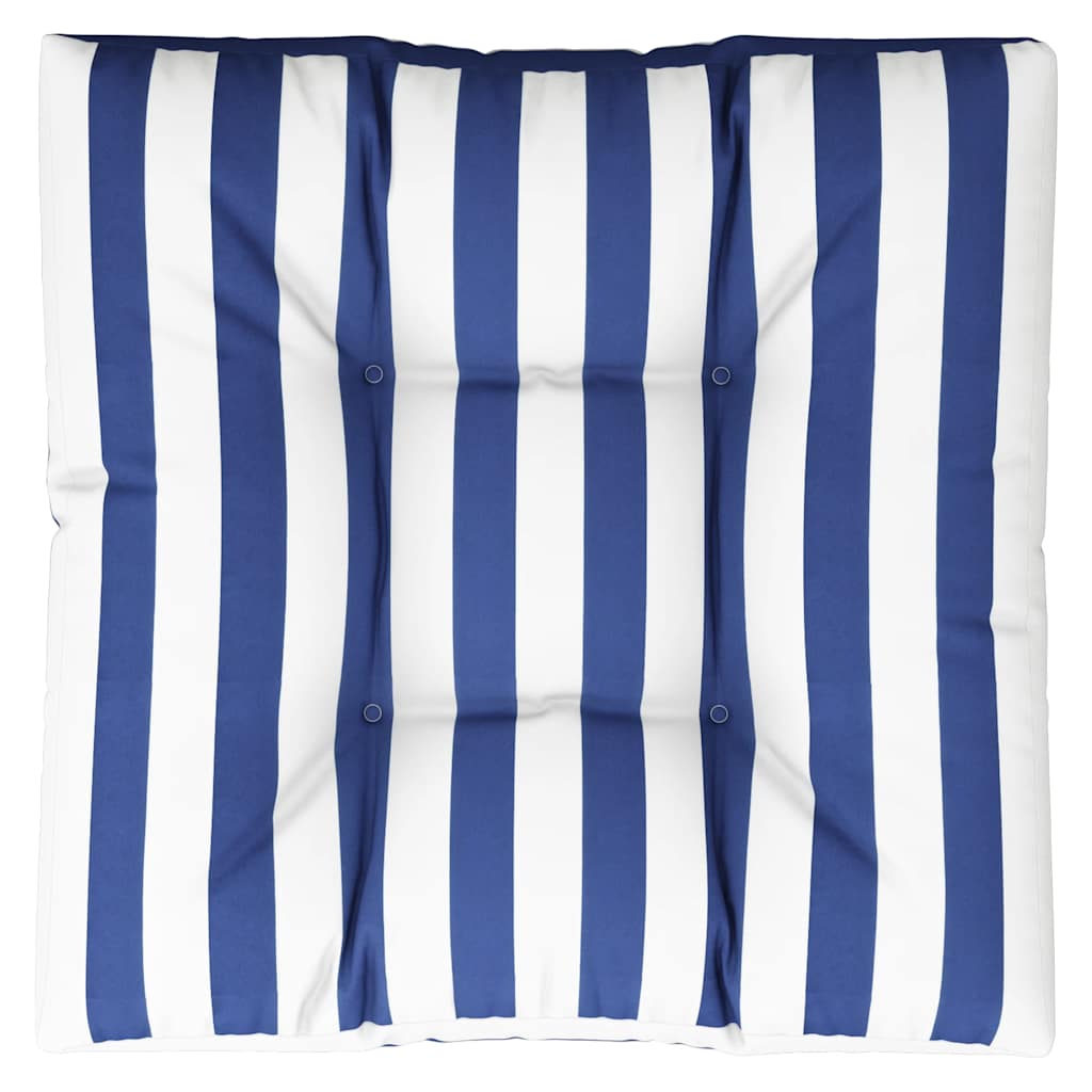 Paletes spilvens, zils/balts, 80x80x12cm, audums, svītrains