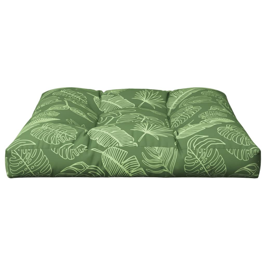 Pallet cushion, 80x80x12cm, fabric, with leaves