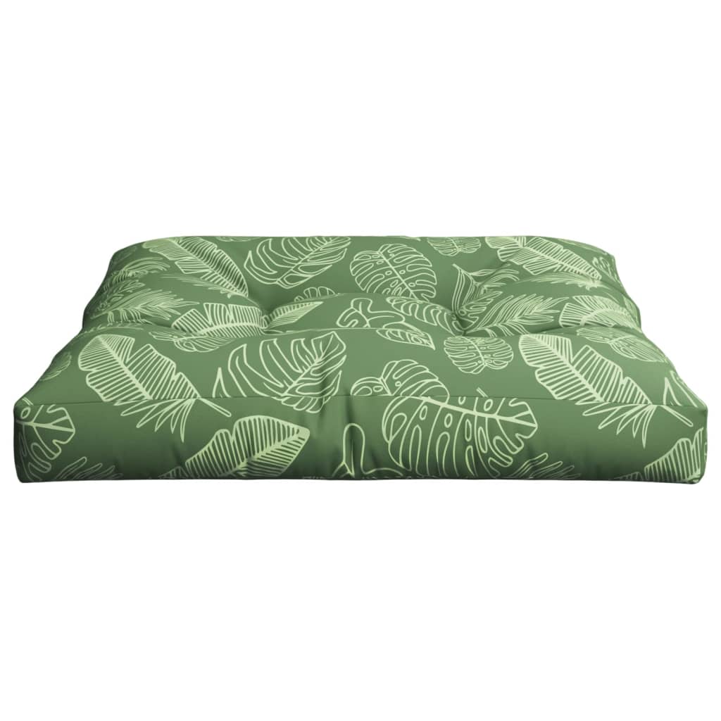 Pallet cushion, 80x80x12cm, fabric, with leaves