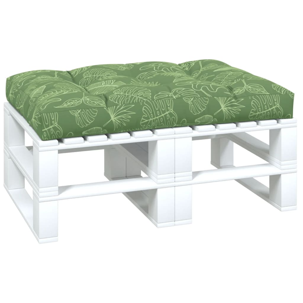 Pallet cushion, 120x80x12cm, fabric, with leaves
